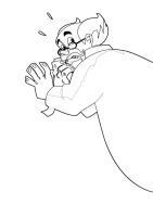 A coloring page of mega mindy
